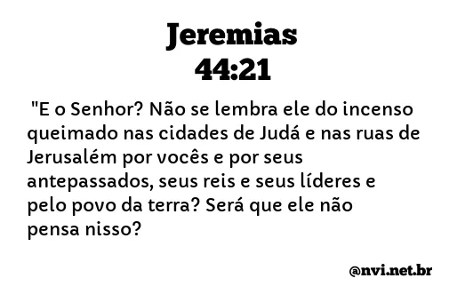 JEREMIAS 44:21 NVI NOVA VERSÃO INTERNACIONAL