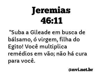 JEREMIAS 46:11 NVI NOVA VERSÃO INTERNACIONAL