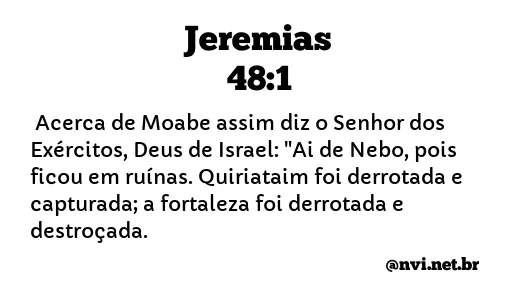 JEREMIAS 48:1 NVI NOVA VERSÃO INTERNACIONAL