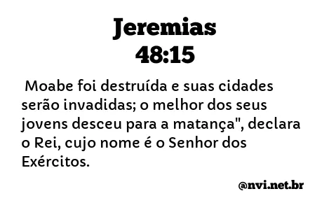 JEREMIAS 48:15 NVI NOVA VERSÃO INTERNACIONAL