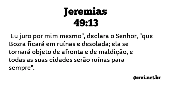 JEREMIAS 49:13 NVI NOVA VERSÃO INTERNACIONAL