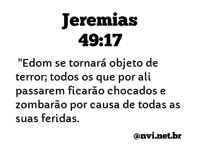 JEREMIAS 49:17 NVI NOVA VERSÃO INTERNACIONAL