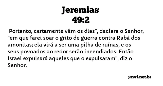 JEREMIAS 49:2 NVI NOVA VERSÃO INTERNACIONAL