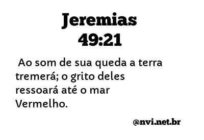 JEREMIAS 49:21 NVI NOVA VERSÃO INTERNACIONAL