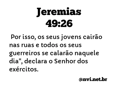JEREMIAS 49:26 NVI NOVA VERSÃO INTERNACIONAL
