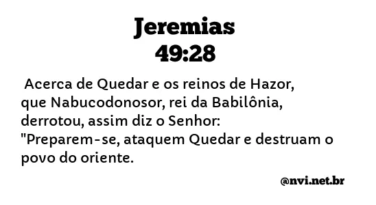 JEREMIAS 49:28 NVI NOVA VERSÃO INTERNACIONAL