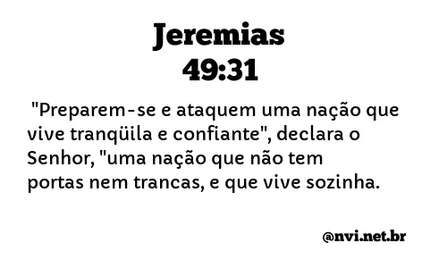 JEREMIAS 49:31 NVI NOVA VERSÃO INTERNACIONAL