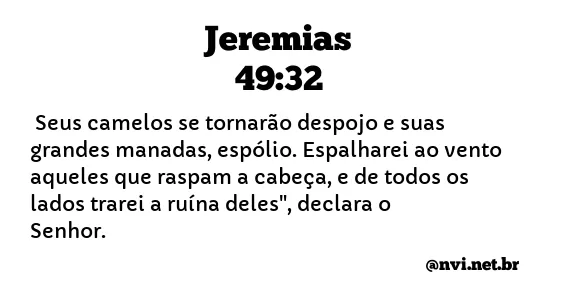 JEREMIAS 49:32 NVI NOVA VERSÃO INTERNACIONAL