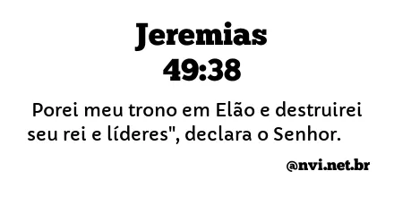 JEREMIAS 49:38 NVI NOVA VERSÃO INTERNACIONAL