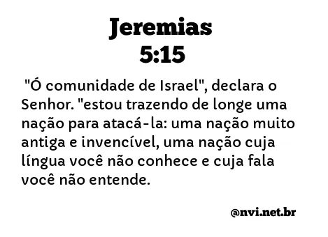 JEREMIAS 5:15 NVI NOVA VERSÃO INTERNACIONAL