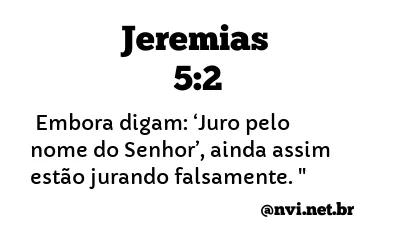 JEREMIAS 5:2 NVI NOVA VERSÃO INTERNACIONAL