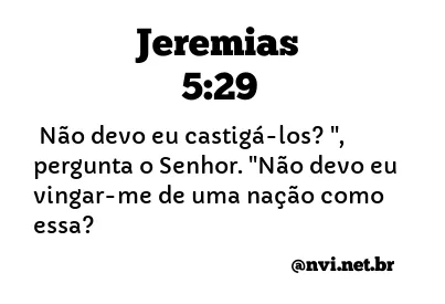 JEREMIAS 5:29 NVI NOVA VERSÃO INTERNACIONAL