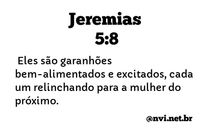 JEREMIAS 5:8 NVI NOVA VERSÃO INTERNACIONAL