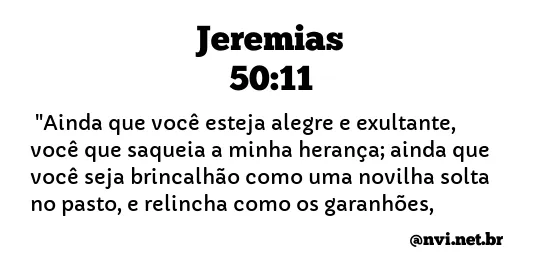 JEREMIAS 50:11 NVI NOVA VERSÃO INTERNACIONAL