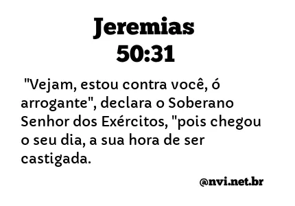 JEREMIAS 50:31 NVI NOVA VERSÃO INTERNACIONAL