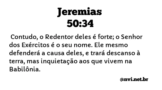 JEREMIAS 50:34 NVI NOVA VERSÃO INTERNACIONAL