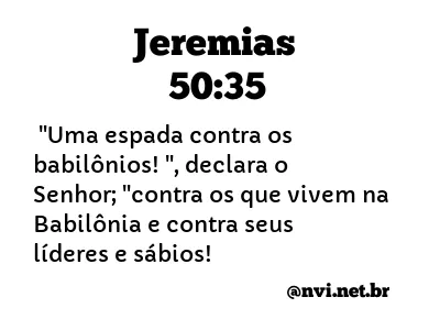 JEREMIAS 50:35 NVI NOVA VERSÃO INTERNACIONAL