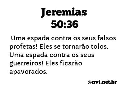 JEREMIAS 50:36 NVI NOVA VERSÃO INTERNACIONAL