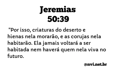 JEREMIAS 50:39 NVI NOVA VERSÃO INTERNACIONAL