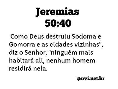 JEREMIAS 50:40 NVI NOVA VERSÃO INTERNACIONAL