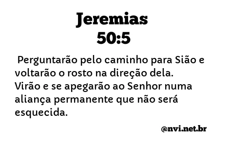 JEREMIAS 50:5 NVI NOVA VERSÃO INTERNACIONAL