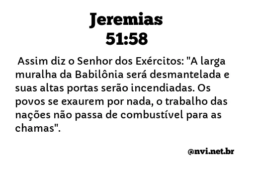 JEREMIAS 51:58 NVI NOVA VERSÃO INTERNACIONAL