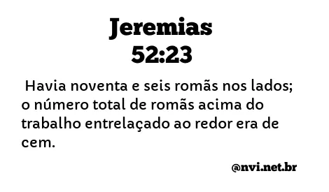 JEREMIAS 52:23 NVI NOVA VERSÃO INTERNACIONAL