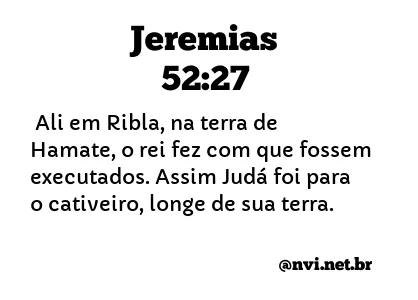 JEREMIAS 52:27 NVI NOVA VERSÃO INTERNACIONAL