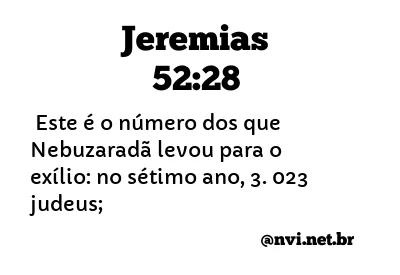 JEREMIAS 52:28 NVI NOVA VERSÃO INTERNACIONAL