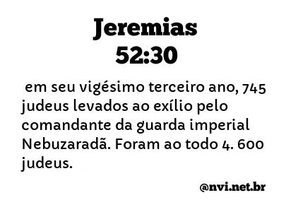 JEREMIAS 52:30 NVI NOVA VERSÃO INTERNACIONAL