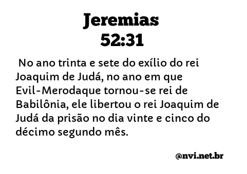 JEREMIAS 52:31 NVI NOVA VERSÃO INTERNACIONAL