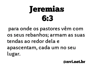 JEREMIAS 6:3 NVI NOVA VERSÃO INTERNACIONAL