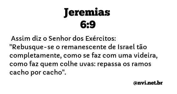 JEREMIAS 6:9 NVI NOVA VERSÃO INTERNACIONAL