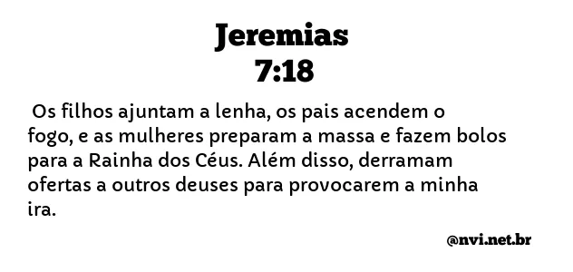 JEREMIAS 7:18 NVI NOVA VERSÃO INTERNACIONAL