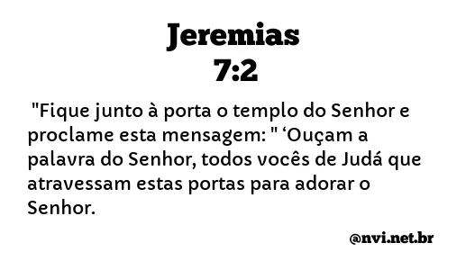 JEREMIAS 7:2 NVI NOVA VERSÃO INTERNACIONAL