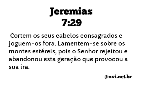 JEREMIAS 7:29 NVI NOVA VERSÃO INTERNACIONAL