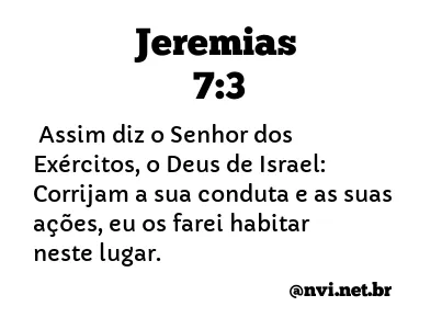 JEREMIAS 7:3 NVI NOVA VERSÃO INTERNACIONAL