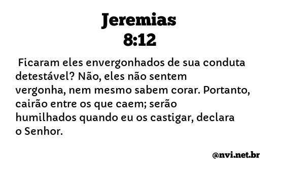 JEREMIAS 8:12 NVI NOVA VERSÃO INTERNACIONAL