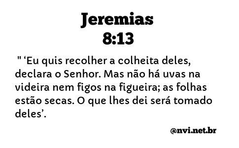 JEREMIAS 8:13 NVI NOVA VERSÃO INTERNACIONAL