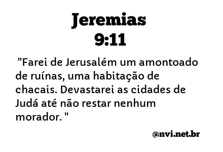 JEREMIAS 9:11 NVI NOVA VERSÃO INTERNACIONAL