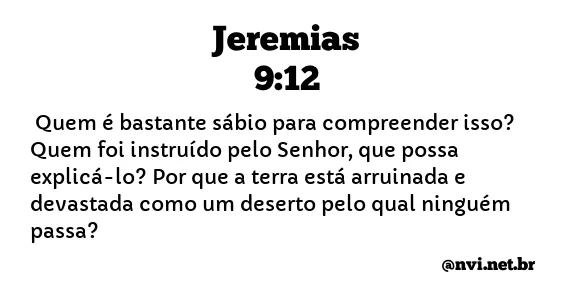 JEREMIAS 9:12 NVI NOVA VERSÃO INTERNACIONAL