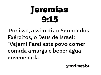 JEREMIAS 9:15 NVI NOVA VERSÃO INTERNACIONAL