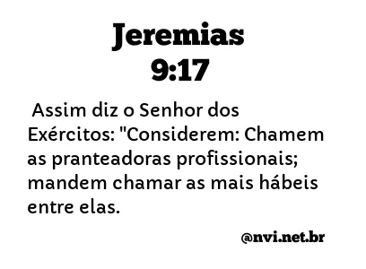 JEREMIAS 9:17 NVI NOVA VERSÃO INTERNACIONAL