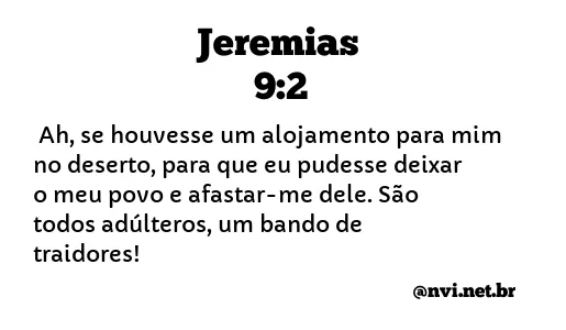 JEREMIAS 9:2 NVI NOVA VERSÃO INTERNACIONAL