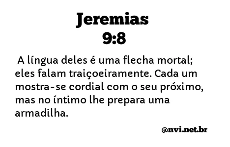 JEREMIAS 9:8 NVI NOVA VERSÃO INTERNACIONAL