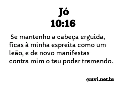 JÓ 10:16 NVI NOVA VERSÃO INTERNACIONAL