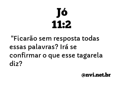 JÓ 11:2 NVI NOVA VERSÃO INTERNACIONAL