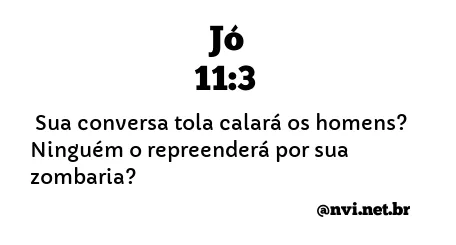 JÓ 11:3 NVI NOVA VERSÃO INTERNACIONAL