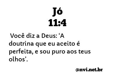 JÓ 11:4 NVI NOVA VERSÃO INTERNACIONAL