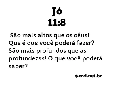 JÓ 11:8 NVI NOVA VERSÃO INTERNACIONAL